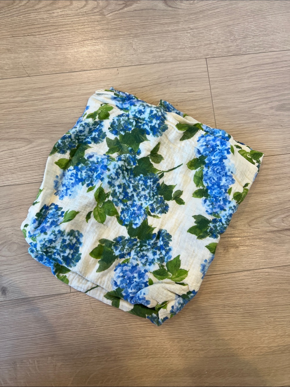 Floral Blue Hydrangea Print Swaddle
